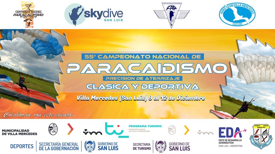 Preparate para disfrutar del 55° Campeonato Nacional de Paracaidismo!!!🪂